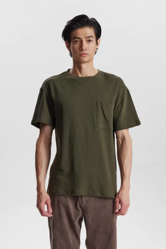 AKKIKKI S/S STRUCTURE TEE - Forest night sold by anerkjendt