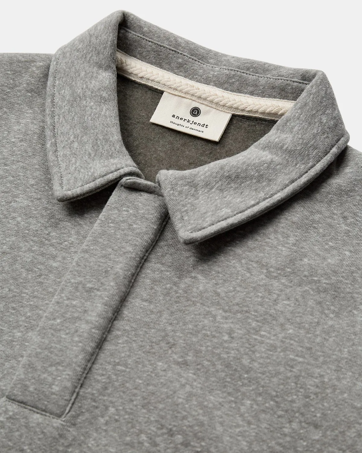AKSØREN POLO SWEAT - Light grey mel sold by anerkjendt product image thumbnail 3
