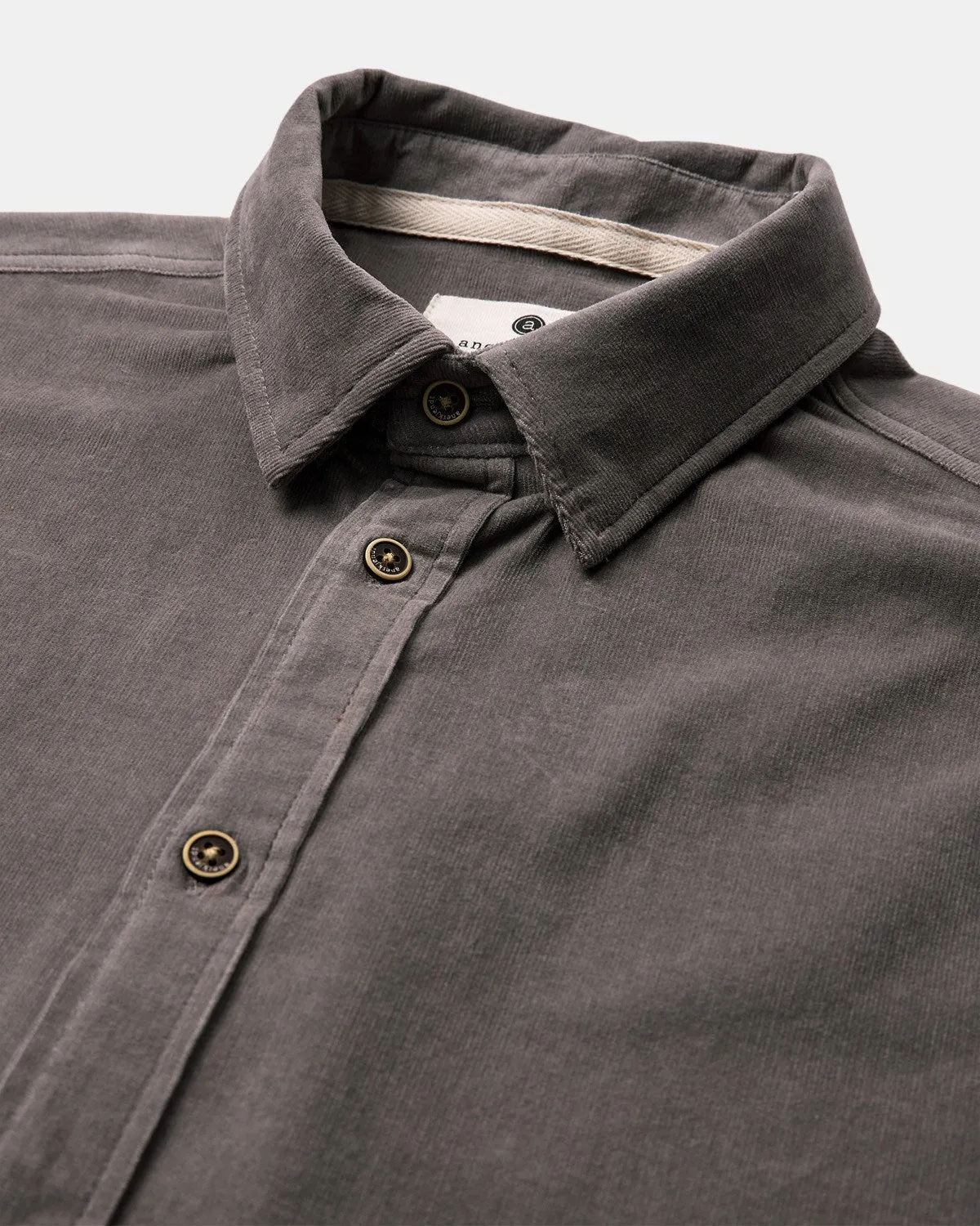 AKLEIF SOLID CORD SHIRT - Glacier Gray sold by anerkjendt product image thumbnail 3