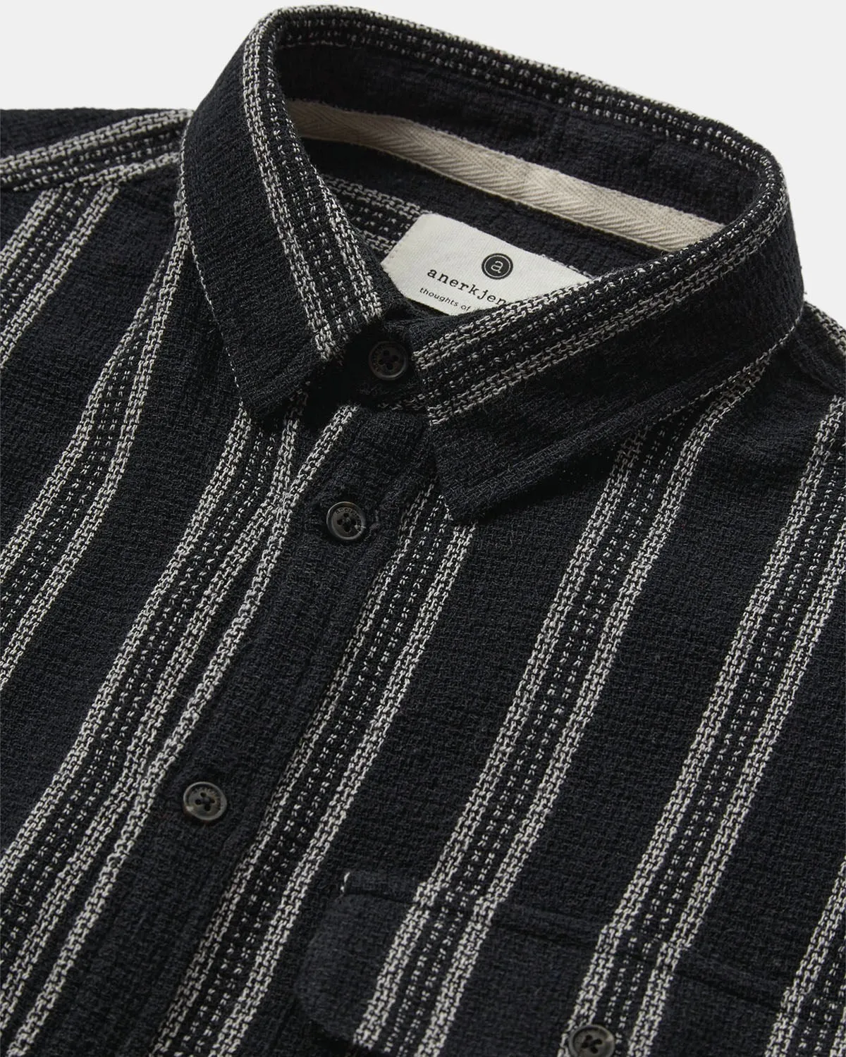 AKLEIF STRUCTURE SHIRT - Caviar sold by anerkjendt product image thumbnail 3