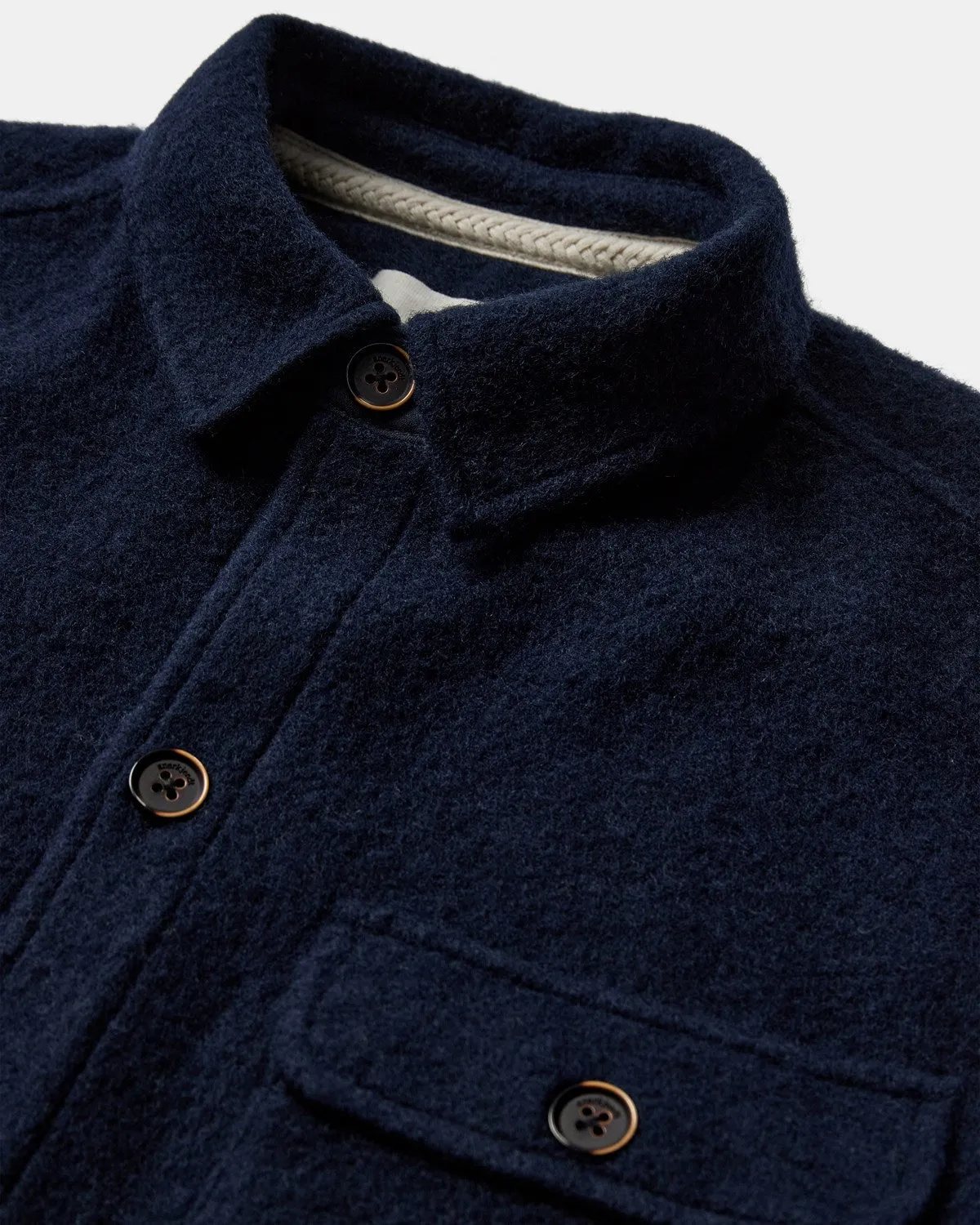 AKOSCAR BOILED WOOL OVERSHIRT - Sky Captain sold by anerkjendt product image thumbnail 3