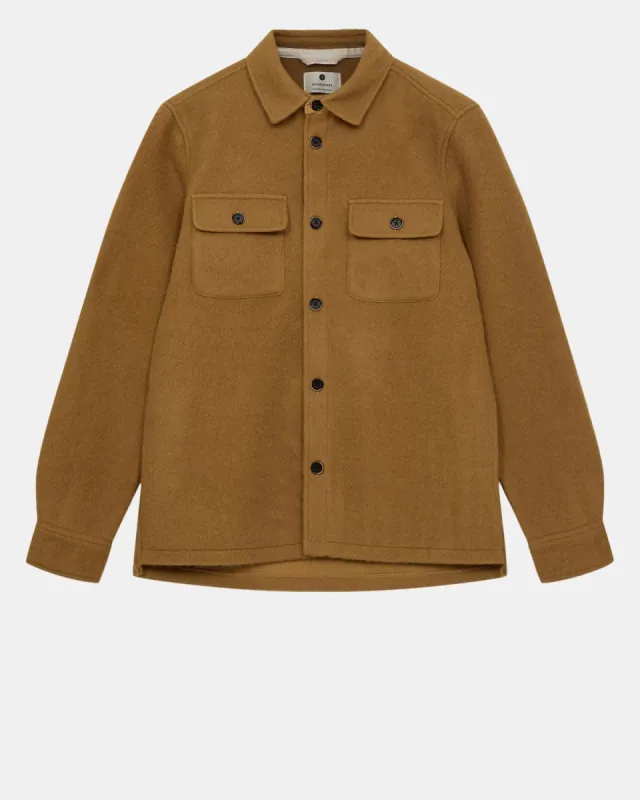 AKOSCAR BOILED WOOL OVERSHIRT - Wood thrush sold by anerkjendt
