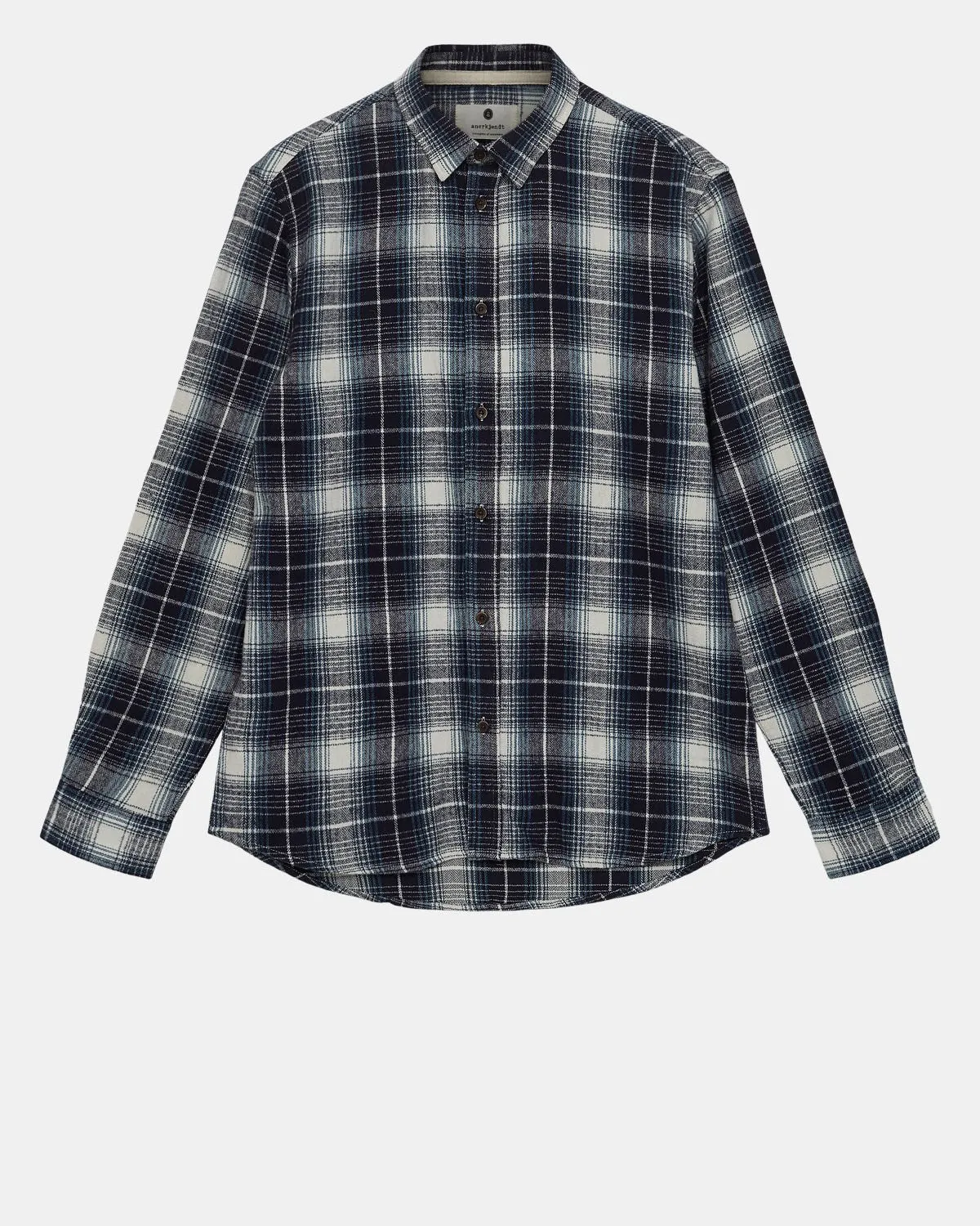 AKLEIF FLANNEL CHECK SHIRT - Sky Captain sold by anerkjendt