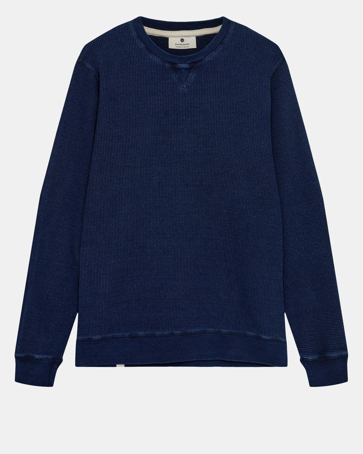 AKRUBEN INDIGO WAFFLE SWEAT - Sky Captain sold by anerkjendt