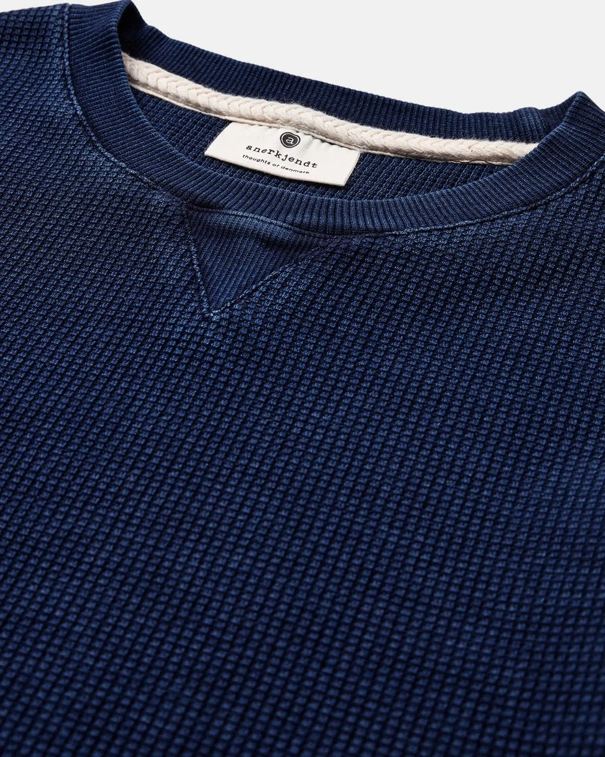 AKRUBEN INDIGO WAFFLE SWEAT - Sky Captain sold by anerkjendt product image thumbnail 3