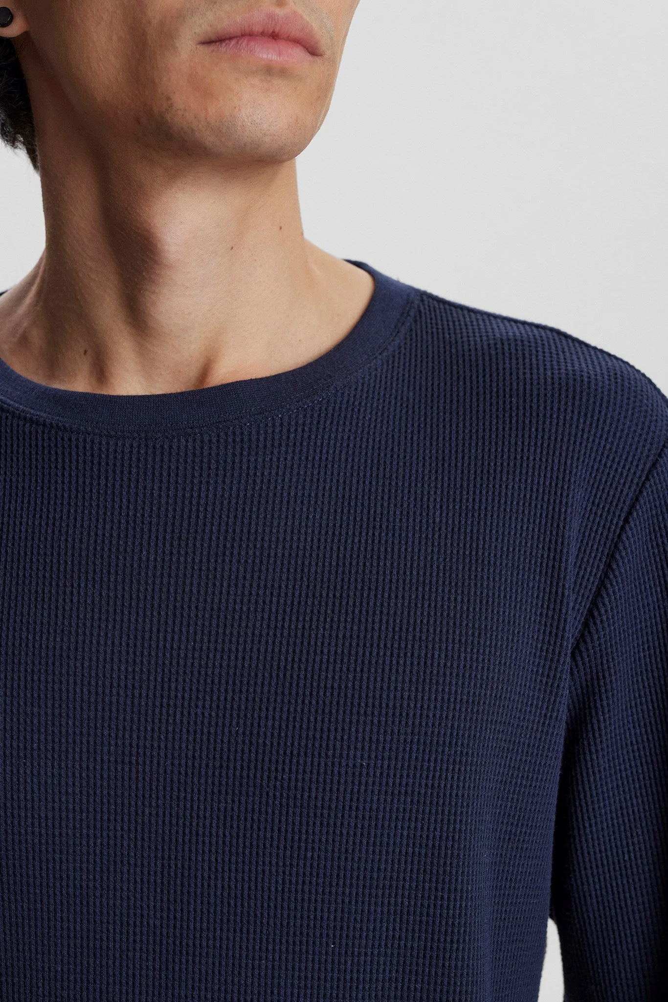 AKKIKKI L/S WAFFLE TEE - Sky Captain sold by anerkjendt product image thumbnail 4