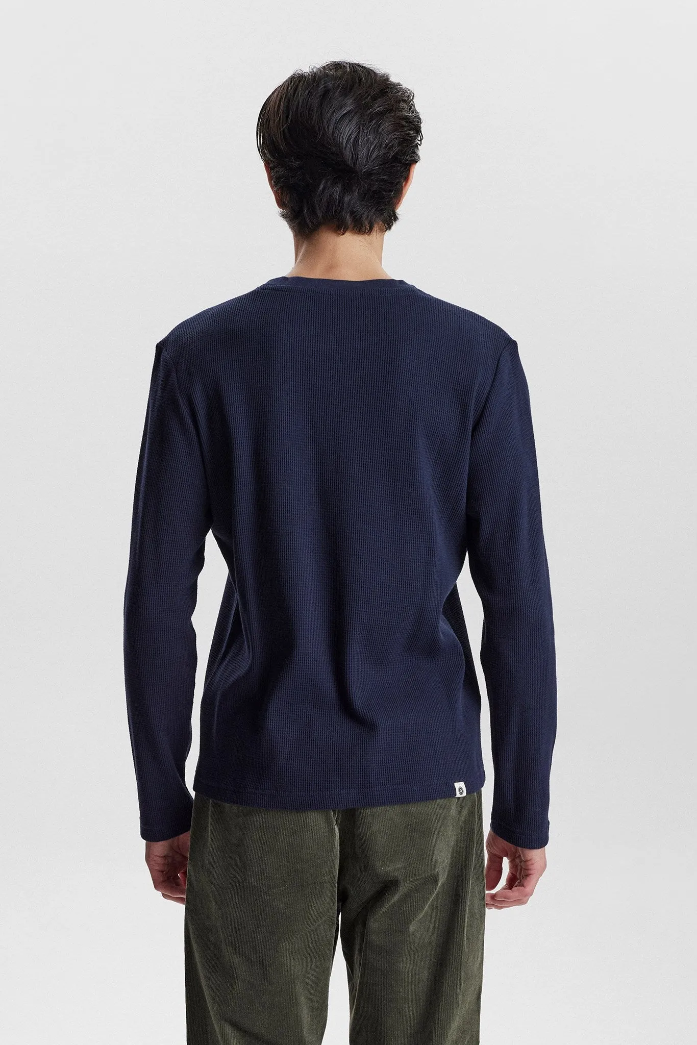 AKKIKKI L/S WAFFLE TEE - Sky Captain sold by anerkjendt product image thumbnail 2