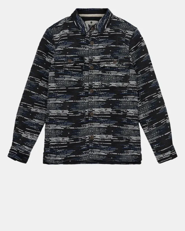 AKOSCAR JACQUARD OVERSHIRT - Sky Captain sold by anerkjendt