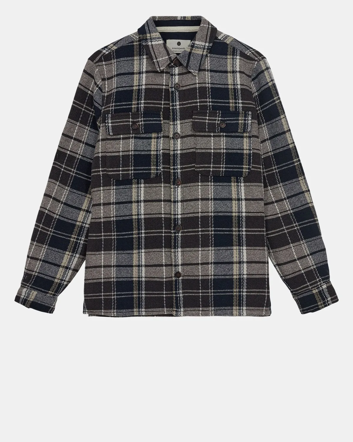 AKOSCAR CHECK OVERSHIRT - Chocolate Brown sold by anerkjendt
