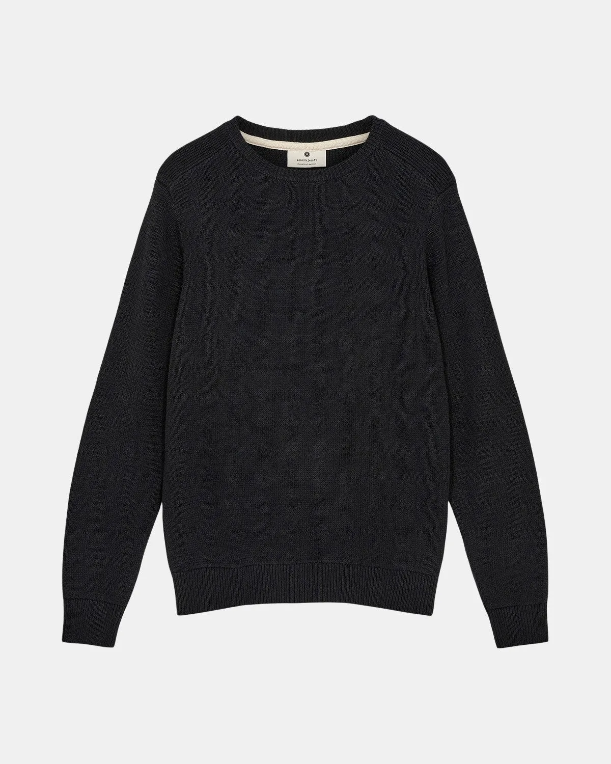 AKSUNE BASIC COT CREW NECK - Caviar sold by anerkjendt