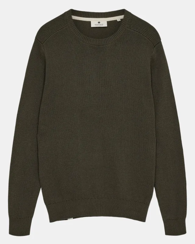 AKSUNE BASIC COT CREW NECK - Forest night sold by anerkjendt