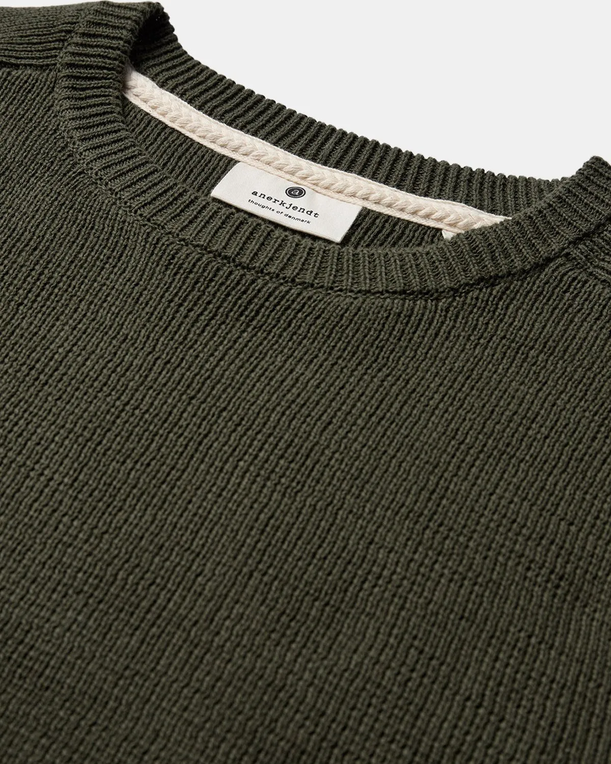 AKSUNE BASIC COT CREW NECK - Forest night sold by anerkjendt product image thumbnail 3