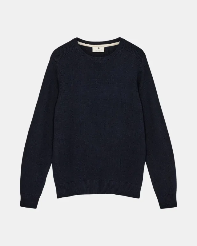 AKSUNE BASIC COT CREW NECK - Sky Captain sold by anerkjendt