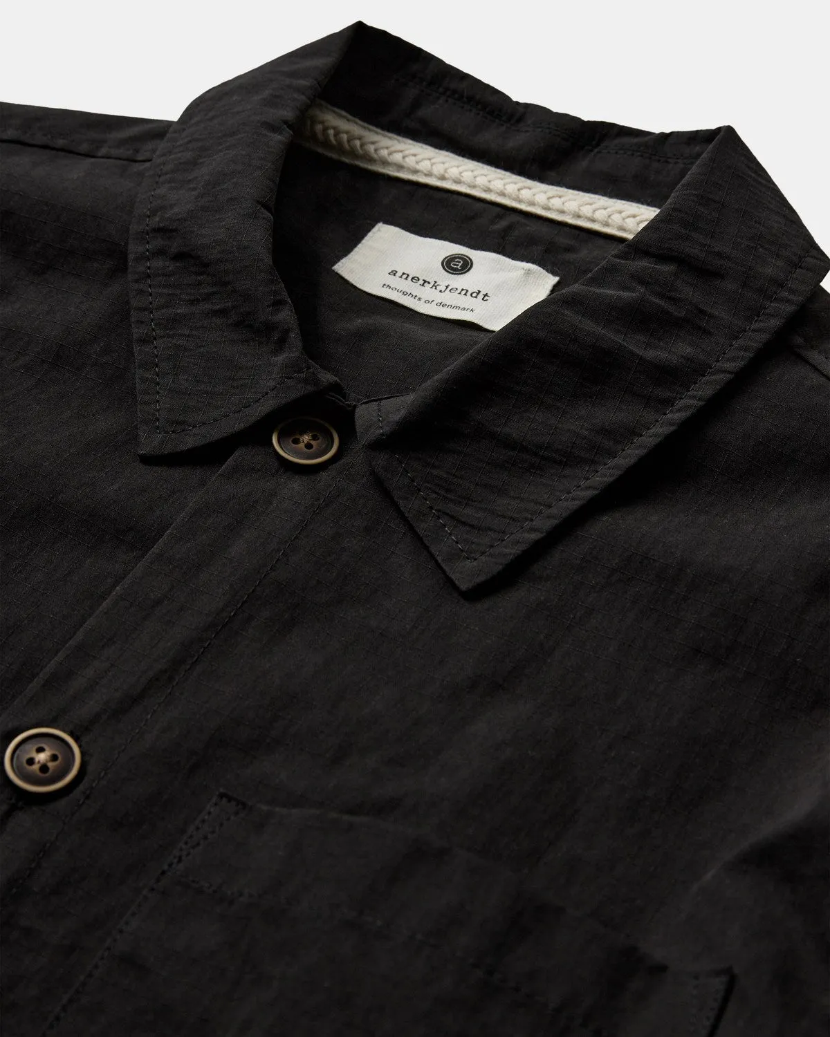 AKOSCAR COT/NYLON OVERSHIRT - Caviar sold by anerkjendt product image thumbnail 3
