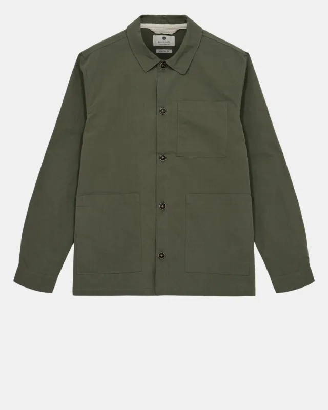AKOSCAR COT/NYLON OVERSHIRT - Forest night sold by anerkjendt