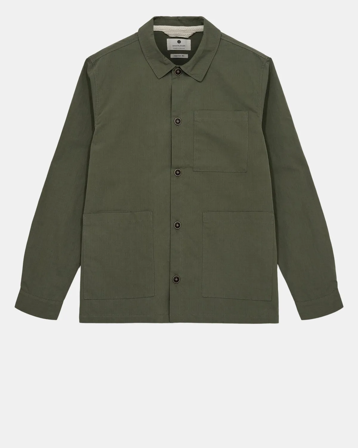 AKOSCAR COT/NYLON OVERSHIRT - Forest night sold by anerkjendt