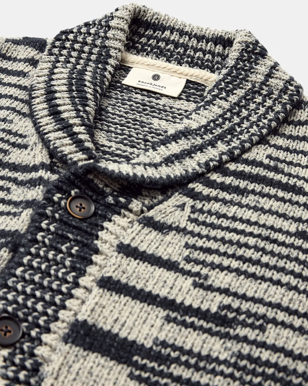 AKSKJOLD HEAVY KNIT CARDIGAN - Sky Captain sold by anerkjendt product image thumbnail 3