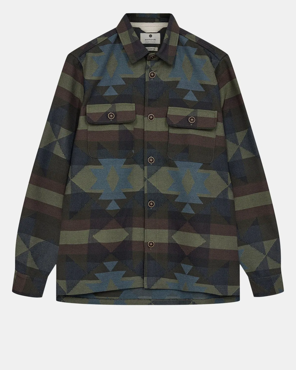 AKOSCAR BIG SIZE INKA OVERSHIRT - Forest night sold by anerkjendt