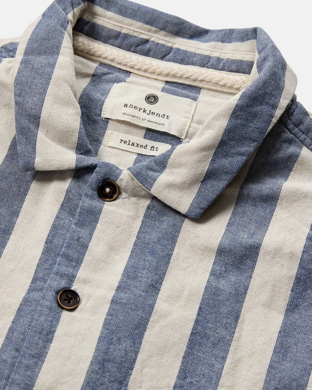 AKLEON S/S STRIPE SHIRT - Bright Cobalt sold by anerkjendt product image thumbnail 3