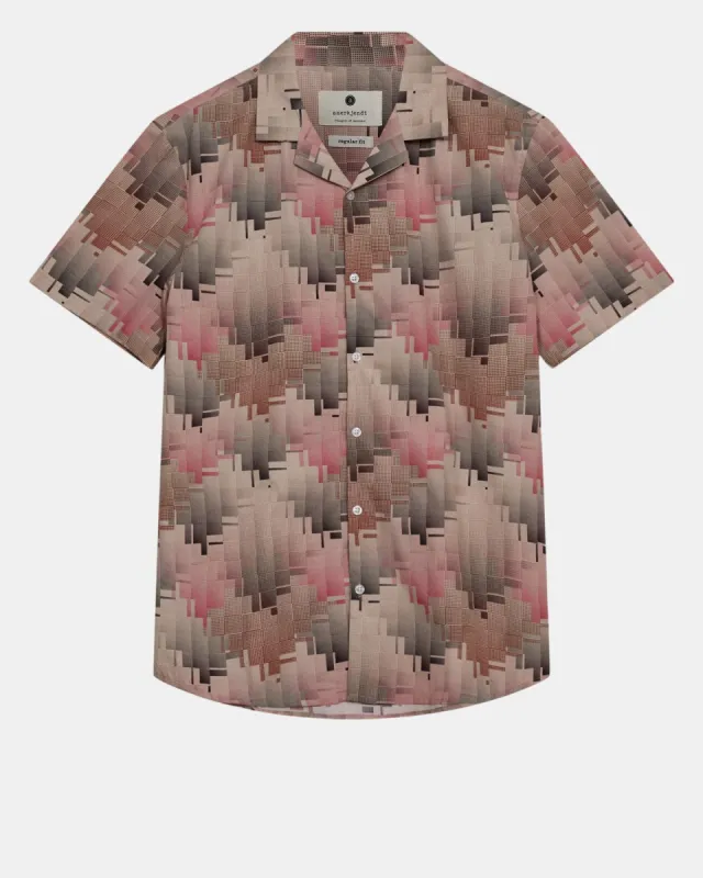 AKLEO S/S POPLIN AOP  - Soft Pink sold by anerkjendt