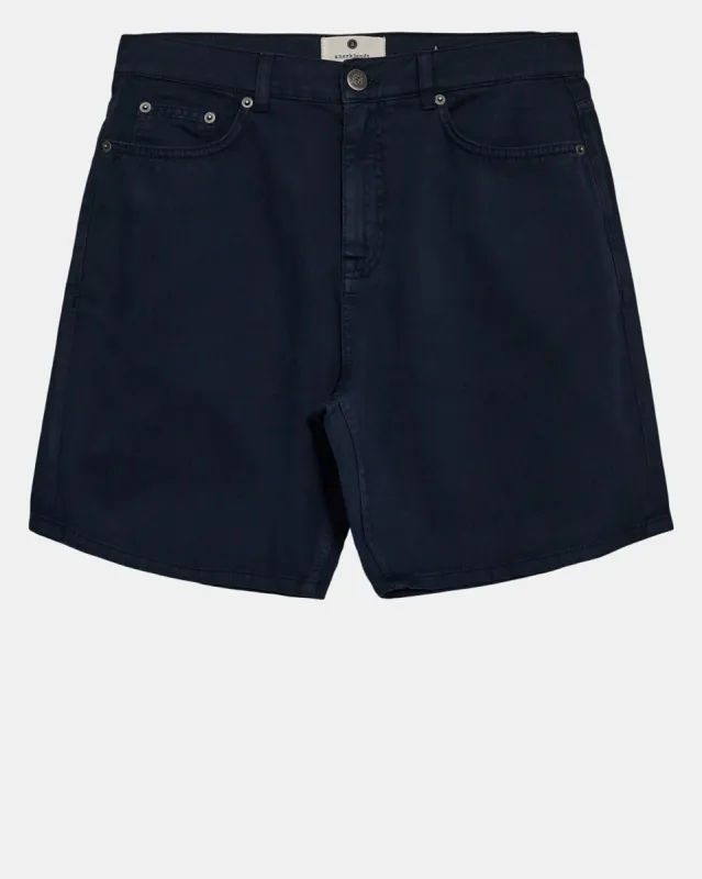 AKJANIC GARMENT DYED SHORTS - Sky Captain sold by anerkjendt