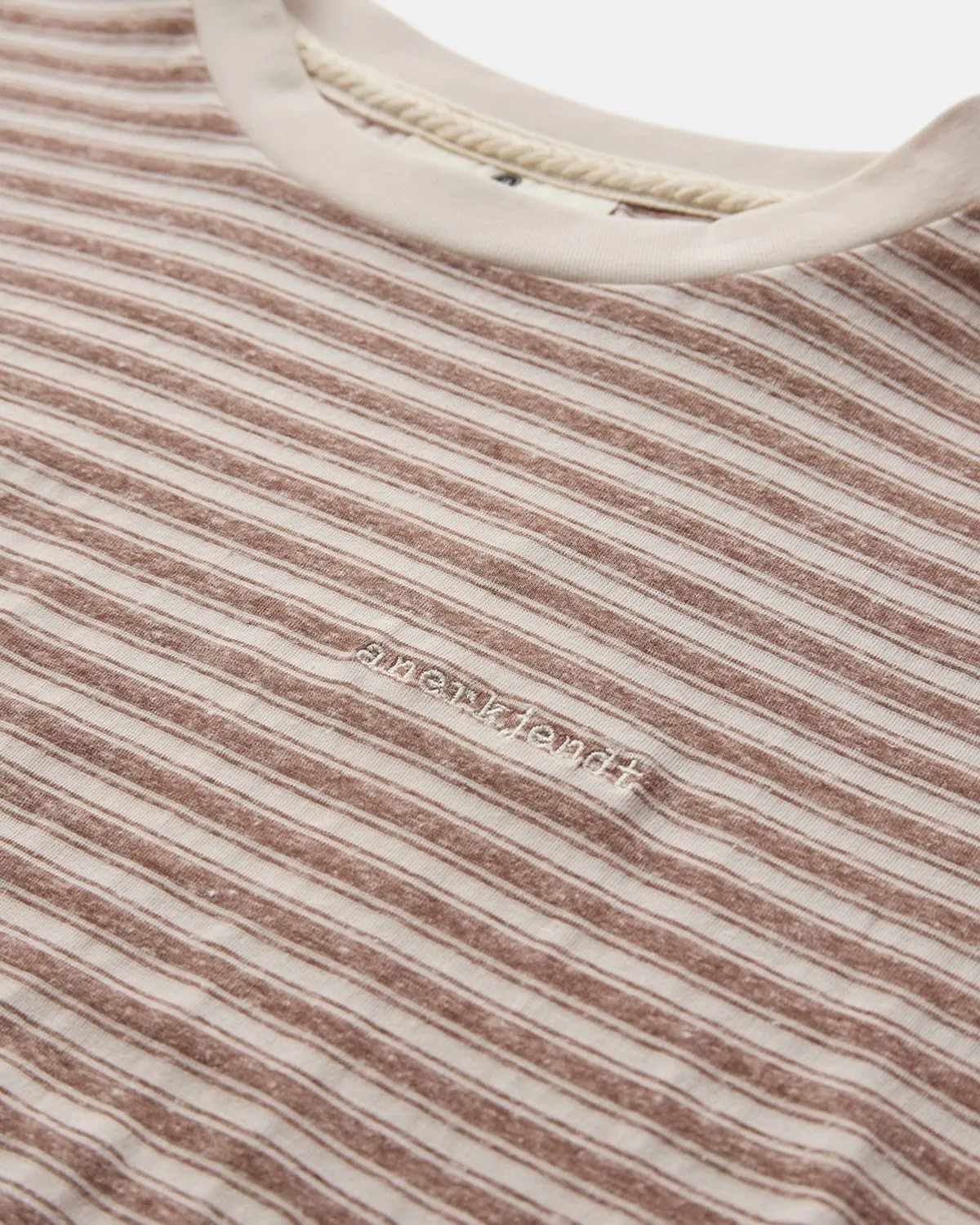 AKROD S/S COT/LINEN STRIPE TEE - Cognac sold by anerkjendt product image thumbnail 3
