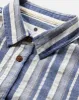 AKLEIF L/S  COT STRIPE  - Indian Teal sold by anerkjendt