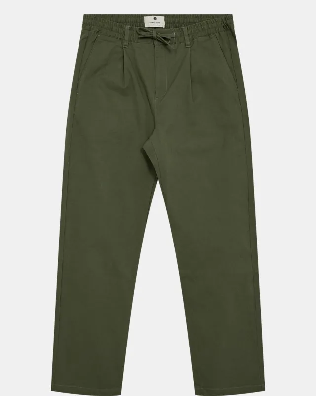 AKJAN COTTON PLEAT ELA PANTS - Olivine sold by anerkjendt