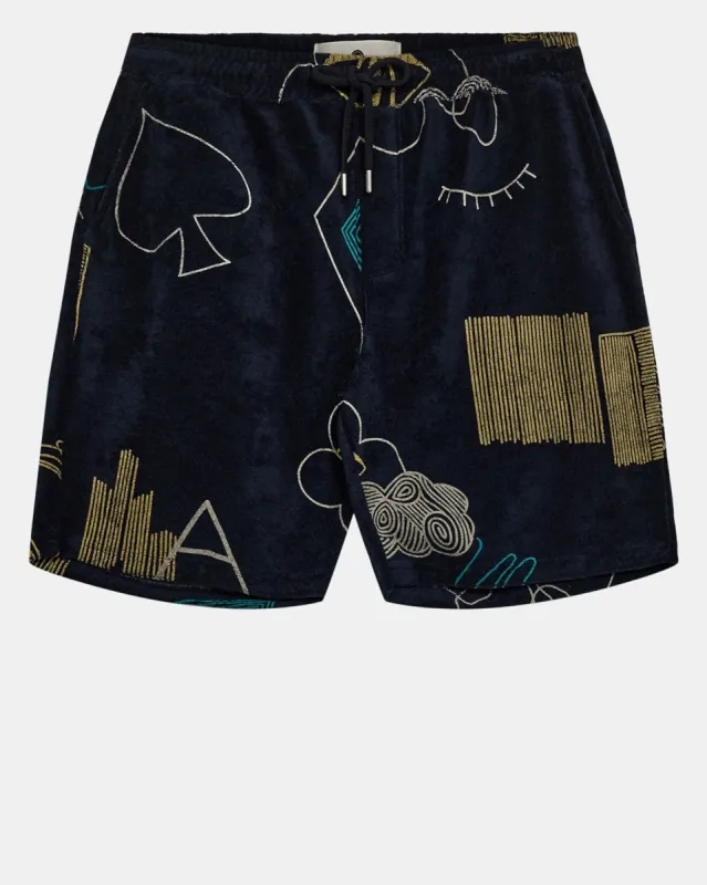 AKLT JAN FROTTE AOP SHORTS - Sky Captain sold by anerkjendt