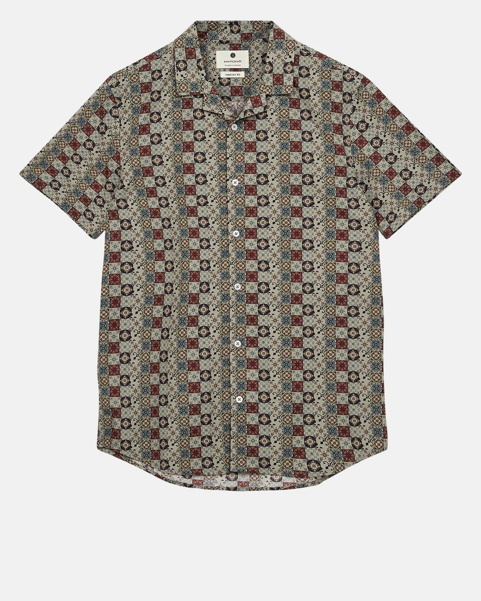 AKLEO S/S POPLIN AOP - Chocolate Brown sold by anerkjendt