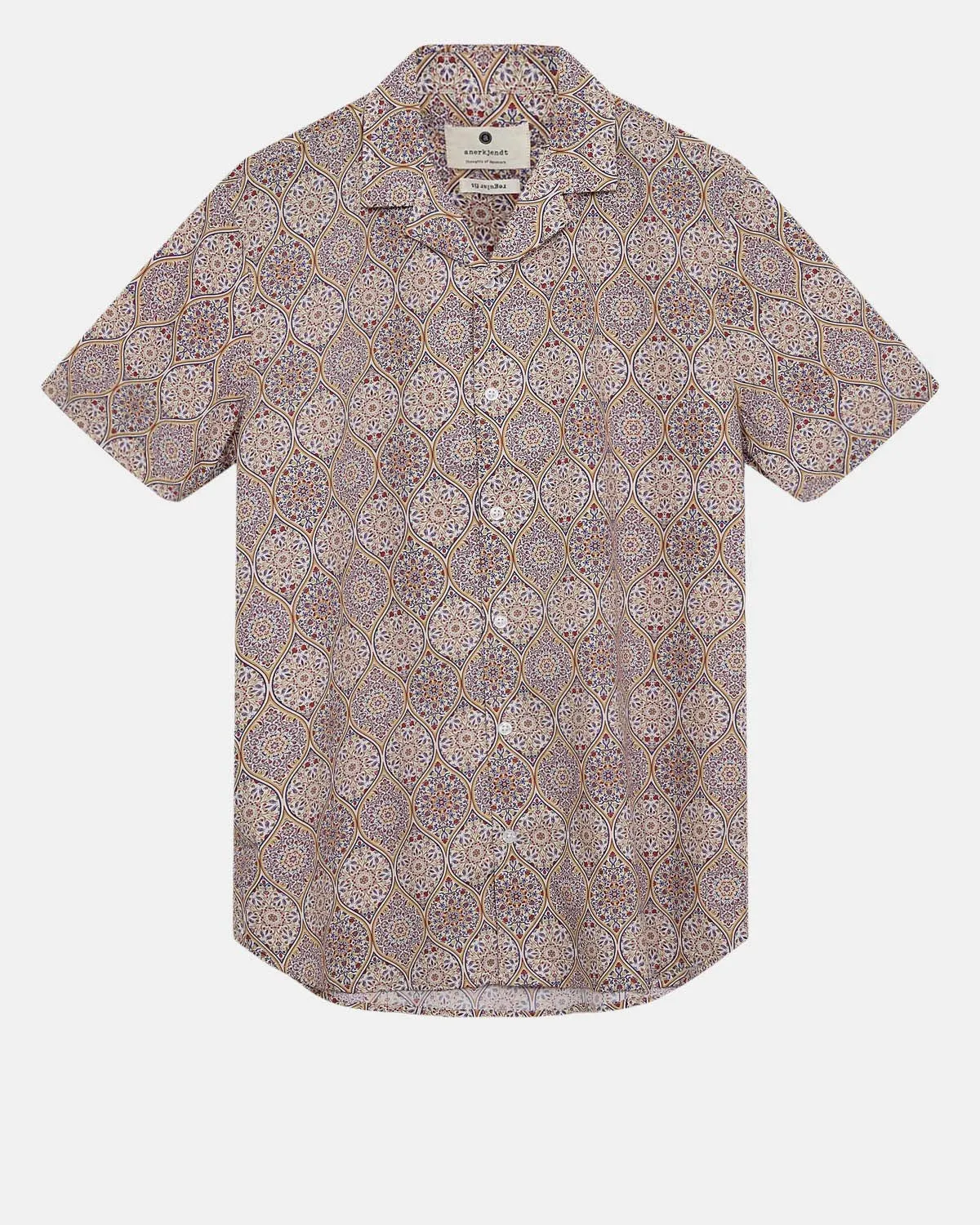 AKLEO S/S POPLIN AOP - Golden Yellow sold by anerkjendt