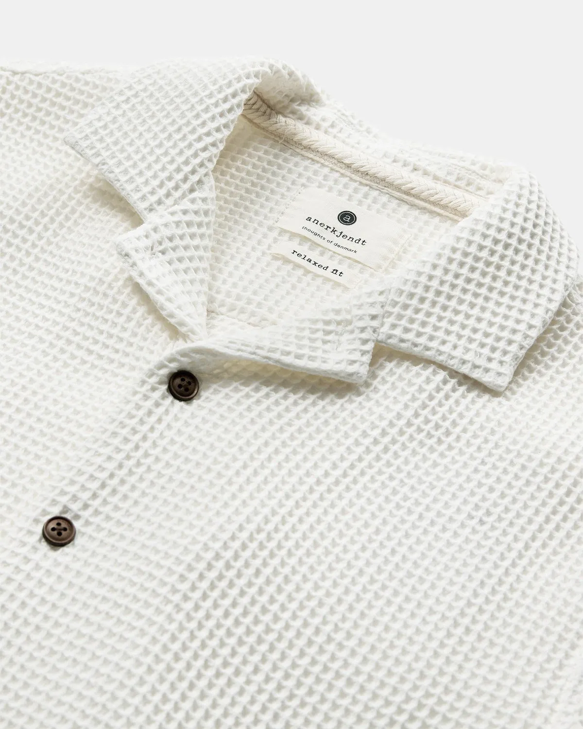 AKLEON S/S WAFFLE SHIRT - Tofu sold by anerkjendt product image thumbnail 3