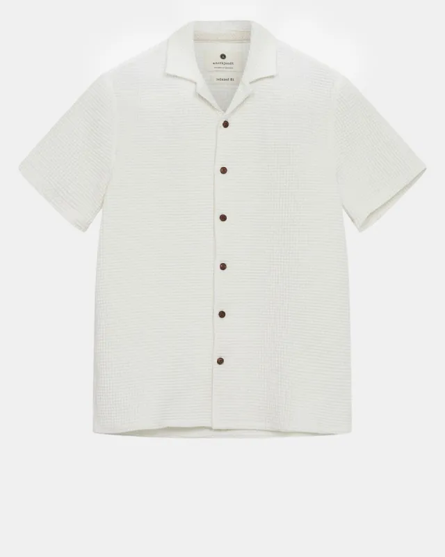 AKLEON S/S WAFFLE SHIRT - Tofu sold by anerkjendt