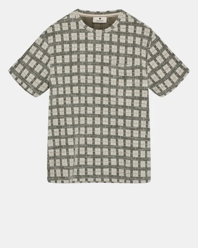 AKKIKKI S/S JACQ TEE - Olivine sold by anerkjendt