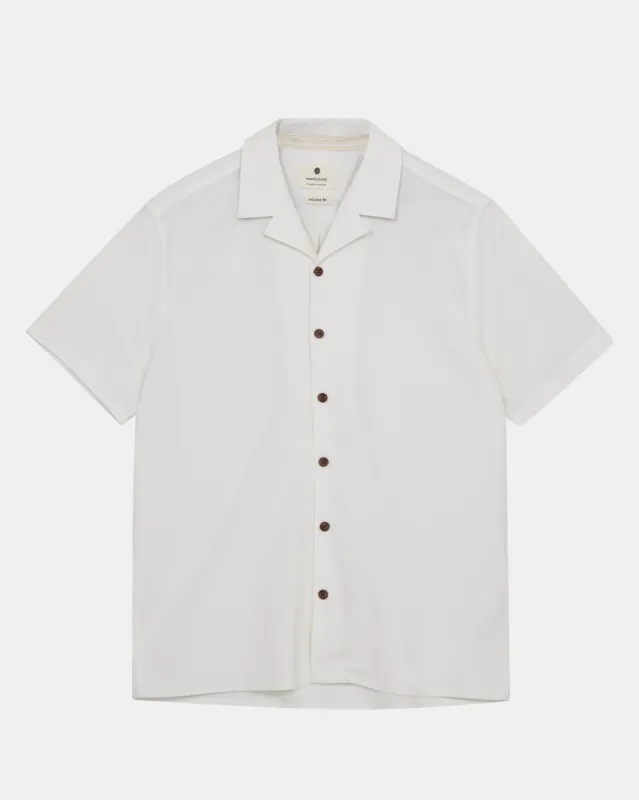 AKLEO S/S COT/LINEN SHIRT - Tofu sold by anerkjendt