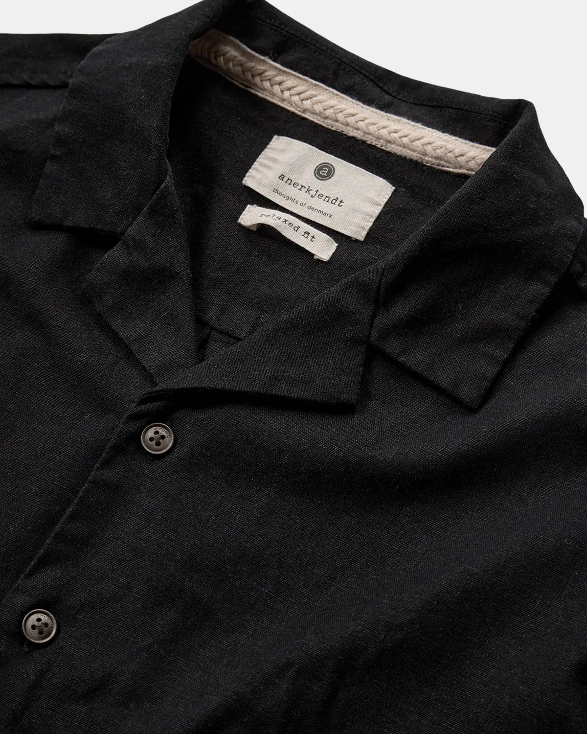 AKLEO S/S COT/LINEN SHIRT - Caviar sold by anerkjendt product image thumbnail 3
