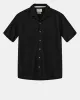 AKLEO S/S COT/LINEN SHIRT - Caviar sold by anerkjendt