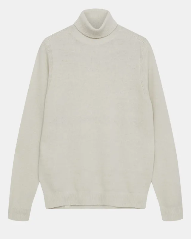 AKNICO SOLID ROLL NECK LAMBSWOOL - Tofu sold by anerkjendt