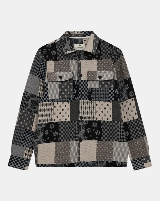 AKOSCAR PATCHWORK OVERSHIRT - Cloud Blue sold by anerkjendt