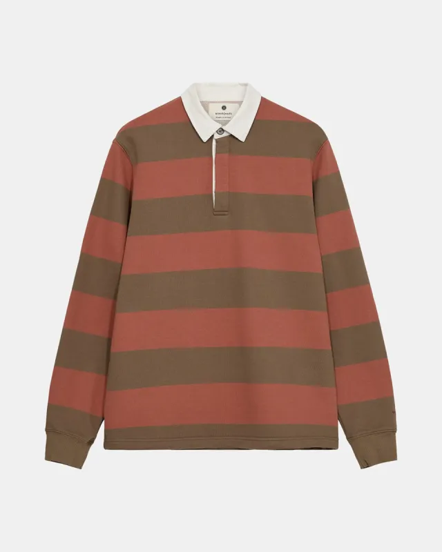 AKSØREN STRIPE POLO SWEAT - Auburn sold by anerkjendt