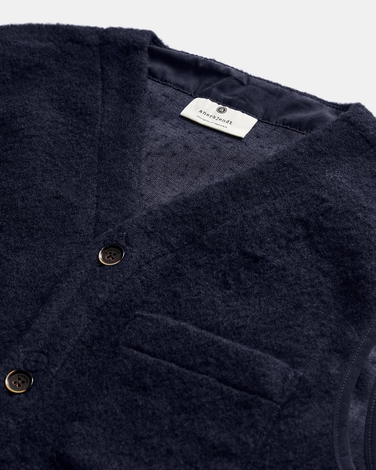 AKRASMUS BOILED WOOL GILET - Sky Captain sold by anerkjendt product image thumbnail 3