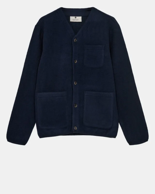 AKSIGURD BOILED WOOL OVERSHIRT - Sky Captain sold by anerkjendt