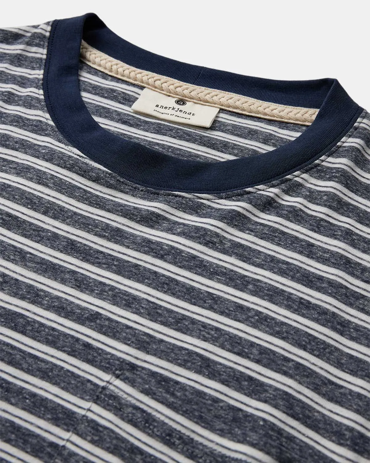 AKKIKKI COT/LINEN STRIPE TEE - Sky Captain sold by anerkjendt product image thumbnail 3
