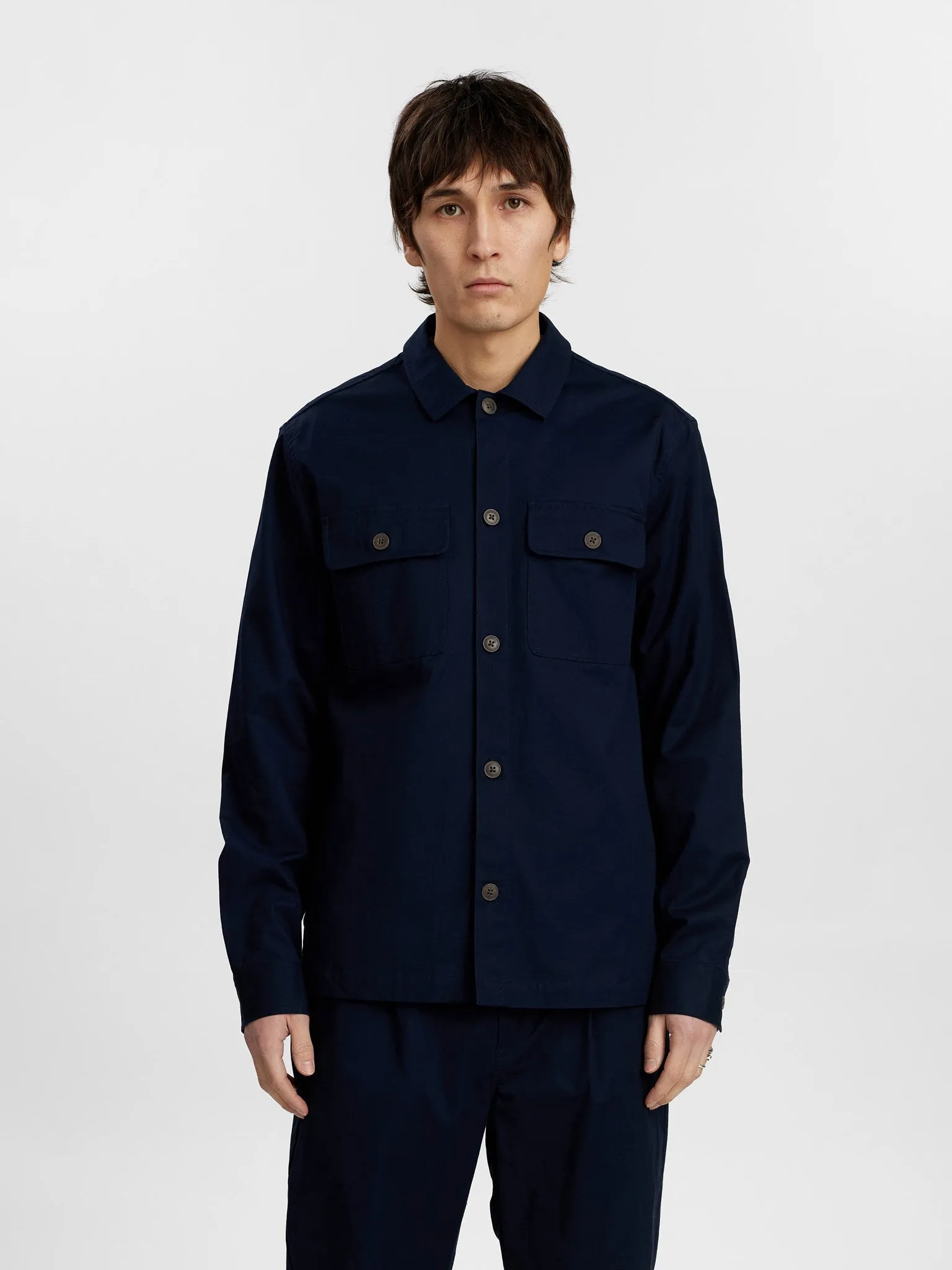 AKOSCAR COTTON OVERSHIRT - Sky Captain sold by anerkjendt