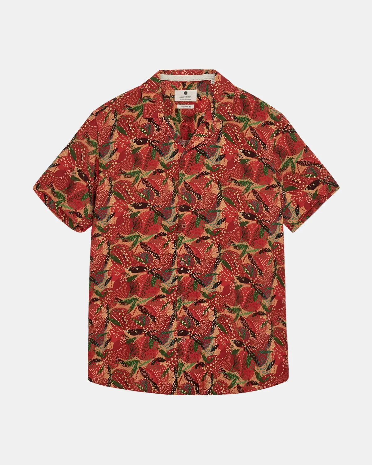 AKLEO AOP VISCOSE S/S SHIRT - Auburn sold by anerkjendt