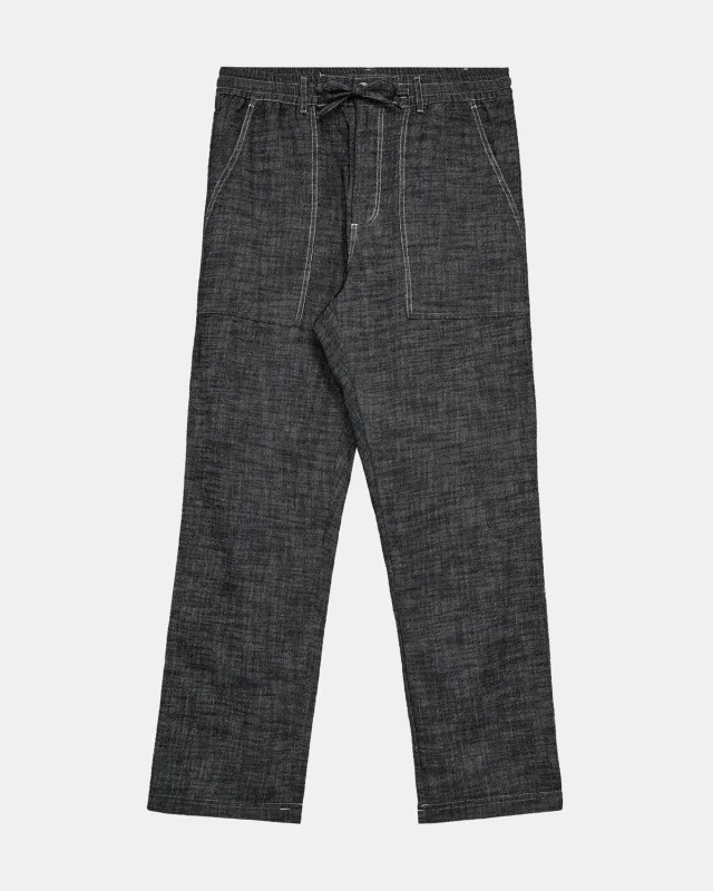 AKJAN TWILL CONTRAST PANTS - Caviar sold by anerkjendt