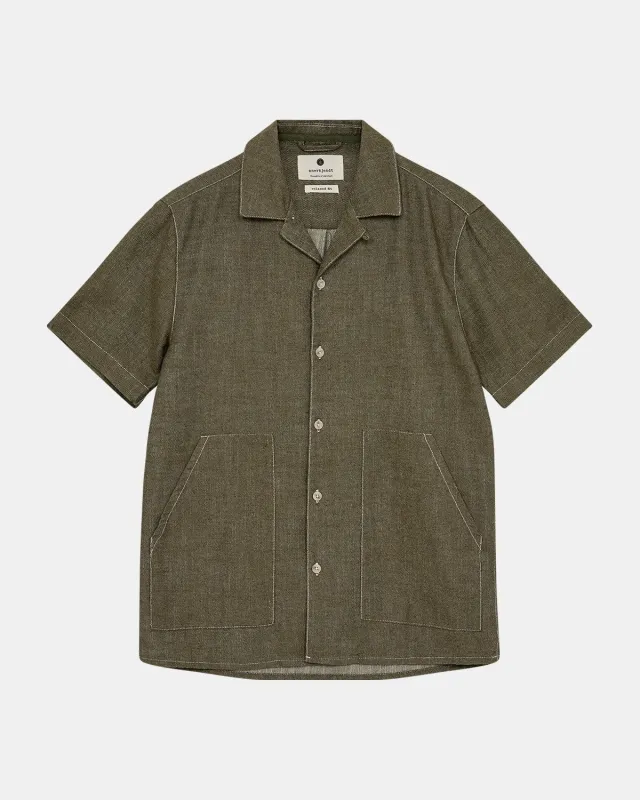 AKKURT TWILL S/S SHIRT - Deep Lichen Green sold by anerkjendt