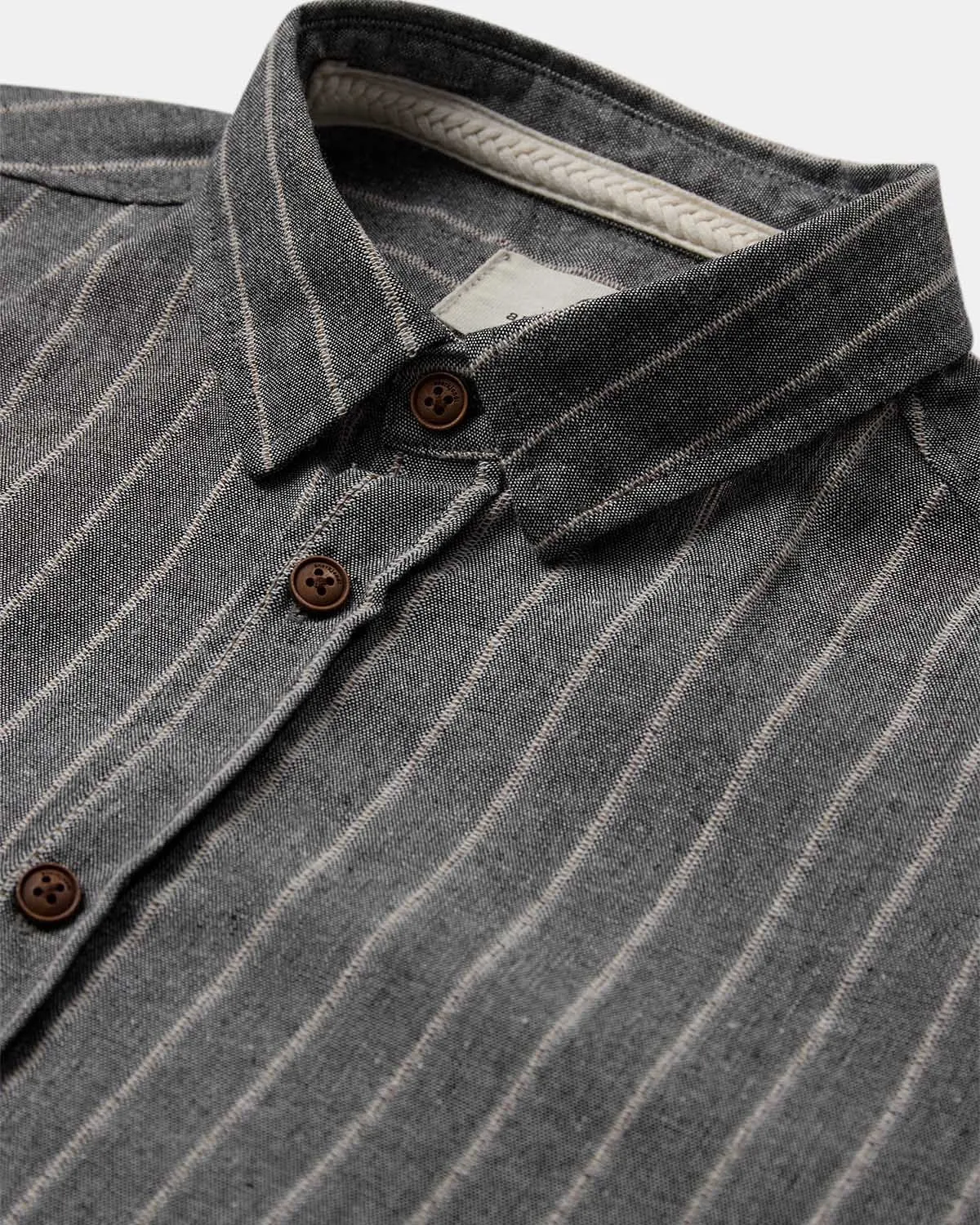 AKLEIF LS STRIPE SHIRT 3 - Caviar sold by anerkjendt product image thumbnail 2