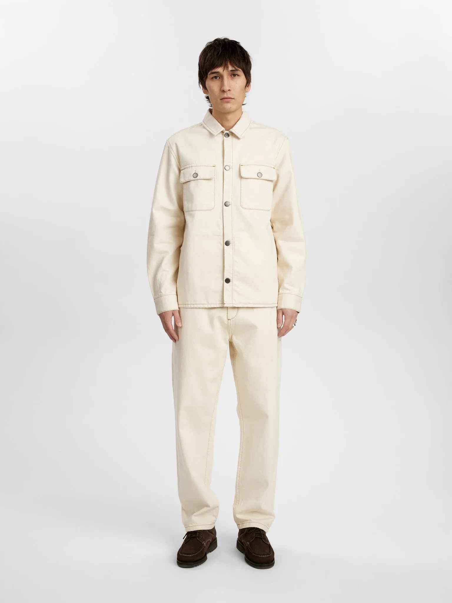 AKOSCAR DENIM OVERSHIRT - Tofu sold by anerkjendt product image thumbnail 3