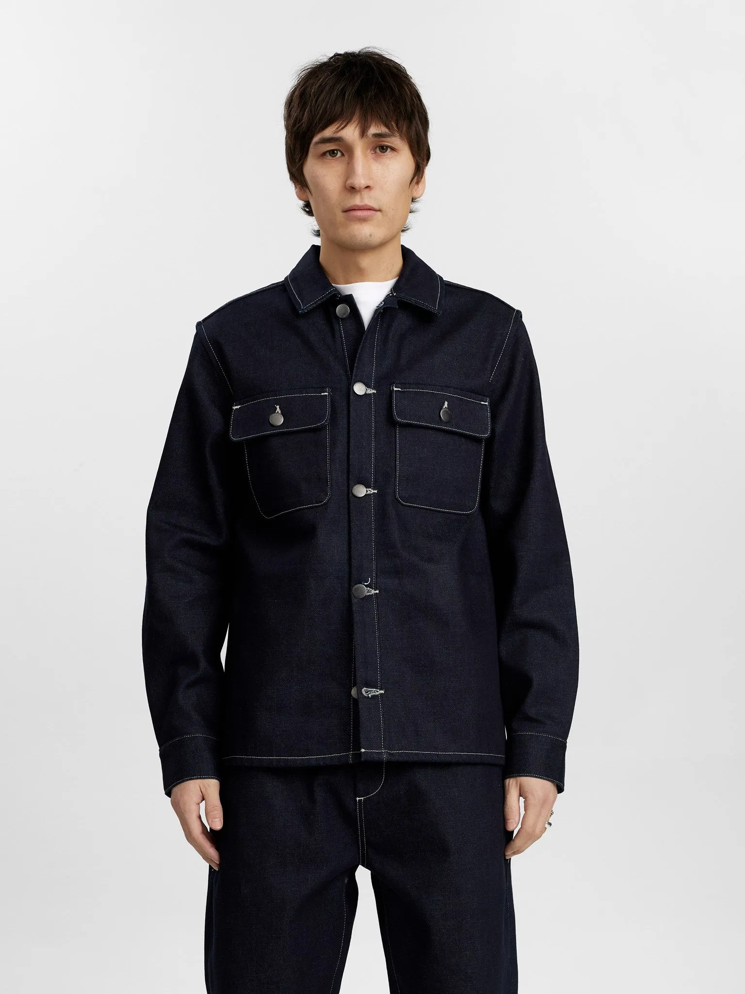 AKOSCAR DENIM OVERSHIRT - Sky Captain sold by anerkjendt